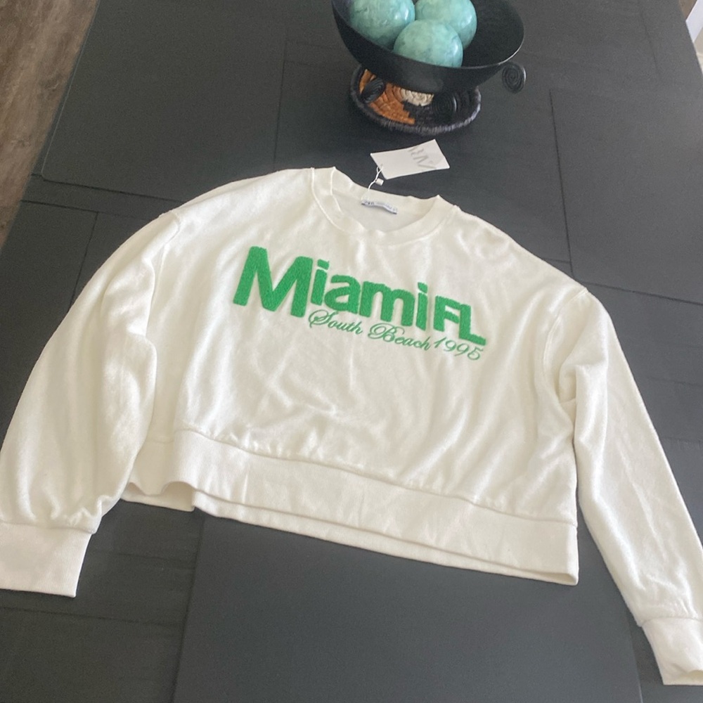 NWT ZARA MIAMI sweatshirt - Picture 3 of 6